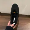 Estilo Coreano Pelúcia Fofa Pelo Birkenstock Sapatos Feminino 2026 Outono/Inverno Novo Plano Solado Macio Sapatos Mary Jane Quentes Sapatos de Algodão