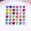 Venta al por mayor de fábrica coloridos pegatinas de ladrillo para niña con forma de corazón de melocotón, cuadradas, láser brillante, de cristal, pegatinas decorativas para funda de teléfono