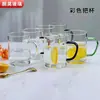 Taza de Vidrio de una Sola Capa con Asa del Fabricante, Taza de Vidrio Transparente para Desayuno, Jugo, Leche, Resistente a Altas Temperaturas