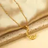 Collar Colgante de Luna Más Vendido Transfronterizo Diseño Ins con Cadena para Clavícula de Diamante Collar de Acero Inoxidable Galvanizado en Oro de 18 Quilates para Mujeres