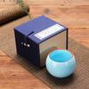 Taza de té de cerámica Ge Yao con forma de huevo de dragón, diseño de flor de hielo de las cuatro estaciones, taza grande para degustación de té individual, en caja de regalo