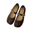 Zapatos de mujer vintage de gamuza estilo francés, nueva colección de otoño 2026, impresionantes zapatos Mary Jane Birkenstock con plataforma interior, zapatos de ballet