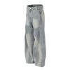 Jiayi Library Jeans Lavados de Barra Larga Estilo High Street Americano Novo 2025 para Homens e Mulheres