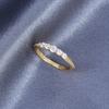 Anillo Zhen Rong chapado en oro de 14K, pequeño y fresco, con circonita incrustada, diamante, anillo de amor muy delgado para mujer, estilo ágata
