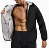 Conjunto de moletom masculino, roupa esportiva para corrida e fitness, conjunto para treino ao ar livre, roupa de ioga que induz suor, conjunto com jaqueta de zíper
