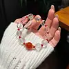 Pulseira de Cristal Branco Natural e Ágata Vermelha para Mulheres, Ano do Cavalo, Joia de Boa Sorte e Fortuna, Pulseira de Cristal com Toque de Luxo e Versátil