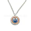 Colar NHL 32 Times em Aço Inoxidável com Pingente de Diamante Redondo, Folhas de Bordo Blackhawks Joias Transfronteiriças Lote Misto