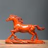 Ornamento de Cavalo Esculpido em Madeira Maciça dos Doze Signos do Zodíaco, Sândalo Preto, Um Cavalo Lidera o Caminho, O Sucesso é Garantido, Artesanato para Decoração de Casa