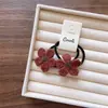 Novo Estilo Coreano Infantil Outono Inicial Flor de Lã Crochê à Mão Presilha de Cabelo Meninas Simples Adulto Par de Faixa de Cabeça Escura
