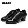 Sapatos de dança quadrada para adultos, sapatos de dança de salão latinos, sapatos de dança com salto médio-alto e sola macia estilo marinheiro, sapatos de dança modernos de malha para mulheres