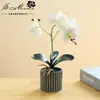 Bonsái de Phalaenopsis de 8 Flores Flor Artificial Creativa Adornos de Decoración para el Hogar Suministro Directo del Fabricante de Flores Artificiales Imitación Metabo