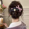 Pinza para el pelo de flor de alta gama para Otoño e Invierno, Pinza de pico de pato, Estilo Dopamina Temperamental Suave, Pinza recta para el pelo de Verano, Accesorios para el pelo de Mujer