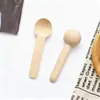 Cuchara de Madera Creativa Estilo Japonés para Niños, Cuchara de Madera para Té, Cuchara de Madera para Leche en Polvo, Cuchara Medidora de Madera sin Pintar para Sales de Baño, Cuchara de Madera Pequeña, Cuchara para Café