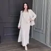Otoño 2024 Nuevo Conjunto Elegante de Falda y Traje de Color Sólido Europeo y Americano Amazon Transfronterizo para Mujer Conjunto de Tres Piezas