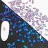 2023 Nuevo Celebrante Cibernético Arte de Uñas Hada Aurora Color Mágico Diamante Transparente Mezclado Aurora Fantasma de la Ópera Morado Diamante con Forma de Joya