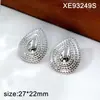 Pendientes Geométricos de Acero de Titanio y Oro de 18 Quilates de Estilo Europeo y Americano de Lujo Ligero Transfronterizos para Mujer, Pendientes Versátiles de Moda con Forma de Gota de Agua al por Mayor