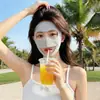 Máscara de Proteção Solar Facial Completa 2026 para Corrida ao Ar Livre no Verão, Máscara Respirável de Seda Gelada que Permite Beber Água, Protetor Facial de Proteção Solar