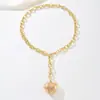 Collar Colgante Simple de Amor Transfronterizo Europeo y Americano Estilo Frío Retro Cadena para Clavícula en Forma de Corazón Fabricante Venta al por Mayor