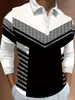Camisa tipo polo para hombre con estampado digital, manga larga, botones, cuello camisero, moda de comercio exterior, estilo otoño e invierno