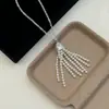 Estilo Igual de Blogueira Coreana Colar com Franja de Pérolas Corrente de Suéter Longa Versátil para Mulheres Corrente de Moletom