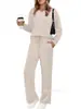 Traje de Commuting Primavera y Otoño 2026 para Mujer de Manga Larga con Cordón Color Sólido Conjunto de Pantalones Casuales Artículo Caliente Transfronterizo de Amazon