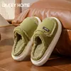 Pantufas de Algodão Femininas para Outono e Inverno, Bico Fechado, Quentes, Pelúcia, Espessas, Sola Macia, Antiderrapantes, Confortáveis para Pisar em Cocô, Pantufas de Casal para Homens