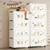 Armario de almacenamiento de dibujos animados, almacenamiento multicapa para bebés, armario de almacenamiento para sala de estar, armario de plástico plegable, disponible en varios tamaños, armario a prueba de polvo para niños