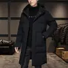 Roupas de Inverno Masculinas de Tamanho Grande, Jaqueta Masculina Capuzada de Comprimento Médio Engrossada, Casaco Quente Solto de Tamanho Grande, Parka Masculina
