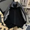 Sudadera cárdigan de color block de moda estilo americano, nuevo modelo de otoño e invierno, chaqueta unisex con cuello alto, prenda exterior casual deportiva