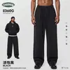 CKX Roupa Masculina 26 Novidades Outono/Inverno Marca da Moda Calça de Moletom Retro Americana Solta Caimento Fluido Perna Larga Casual Lavada Desgastada