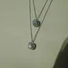 Colar de açúcar quadrado pequeno em prata de lei S925 para mulheres, luxo leve, nicho, alta qualidade, corrente de clavícula totalmente cravejada de diamantes, colar de zircônia elegante e versátil