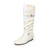 Botas de equitación altas de moda coreana simples de 5 cm, nuevas para otoño e invierno 2026, de punta redonda, suela plana, hasta la rodilla, para mujer