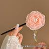 Nueva horquilla china de bambú con forma de flor dulce, pequeña y fresca, para recogido, palillos, accesorios para el cabello de moda hanfu de estilo antiguo, al por mayor
