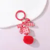 Llavero Cuadrado a Cuadros Cadena para Teléfono Cadena de Cuentas DIY Lazo Encanto Linda Colgante Decoración Colgante para Bolso de Cuentas