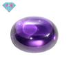 Huagang Gema Forma de Huevo Superficie Plana Lisa Zircón Azul Púrpura Piedra Desnuda Azul Púrpura Superficie de Huevo Diamante de Imitación Sintético Diamante Desnudo Superficie Desaparecida