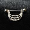 Anillo de pezón con incrustaciones de diamantes en forma de U, popular en Europa y América, anillo de pezón de Amazon, accesorios de joyería