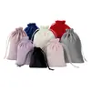 Bolsas de terciopelo personalizadas con cordón para almacenamiento de joyería transfronterizo, bolsas de tela de terciopelo, pequeñas bolsas de regalo con cordón