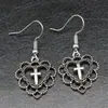 Pendientes Vintage Huecos en Forma de Corazón para Mujer Ins Nicho Colgantes Cruzados Personalizados Exquisitos Regalo de Cumpleaños Conmemorativo