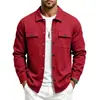 2026 Cross-Border Amazon Outono/Inverno Premium Europeia e Americana Masculina Solta Casual Multi-Bolsos Forrada com Lã Gola Reversível Jaqueta