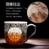 Jingdezhen azul e branco requintado porcelana chá copo de cerâmica pintada à mão com tampa filtro chá separação copo de presente único