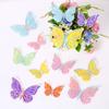 Papel Tapiz Decorativo Estéreo Mariposa Recortada en 3D Transfronteriza Doble Capa Textura Metálica Mariposa Simulada Mixta Pegatina de Pared