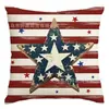 Funda de almohada nueva más vendida de Amazon para el Día de la Independencia con Estrellas y Rayas Bendiciones Festivas, Funda de almohada de lino para el Día de la Independencia