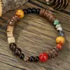Pulseira de Madeira com Contas de Ágata para Mulheres, Venda Quente em Live-Stream, Não Desbota, Design Exclusivo, Pulseira de Casca de Coco Fashion e Versátil para Mulheres