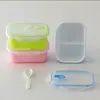 Pote de Almoço Selado Redondo e Quadrado de PP de Grau Alimentício, Micro-ondas, Grande Capacidade, com Tampa Transparente de Encaixe