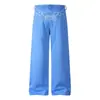 Pantalones de chándal de estilo americano con hebilla de París bordados en bloques de color para hombre y mujer, marca de moda para primavera y otoño, pantalones de pierna recta con caída, pantalones largos casuales holgados