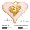 Yuhui Accesorios para Joyería DIY Transfronterizos Colgante de Acero Inoxidable con Flor de Goteo de Aceite Incrustaciones de Pedrería Corazón Chapado en Oro Real Accesorios DIY