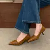 2026 Novo Estilo Retrô Francês Design Plissado Couro Macio Sapatos de Salto Alto Fino Bico Fino Versátil Temperamento Sapatos de Salto Alto