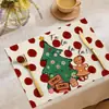 Serie de Muñecos de Nieve Navideños de Invierno Transfronteriza Manteles Individuales Decorativos Aislantes Antideslizantes de Lino para Fiestas Navideñas Cocina Restaurante