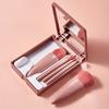 Con Caja de Espejo Brocha Cosmética Portátil Multifunción Fibra Artificial Brocha Cosmética de Viaje Brocha para Base de Maquillaje Brocha para Sombras de Ojos