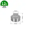 Tapón externo roscado de acero inoxidable 304/316L, tapón de cuatro esquinas, tapón ciego, tapa externa roscada para fontanería, conector, tapón de extremo, 1/2 pulgada
